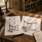 PETIT BATEAU Wood Kids Table & 2 Chairs,Irish Design,Ages 2-8,Whitecolor | Solid Wood Toddler Kids Table and 2 Chairs Set,Modern Wooden Furniture