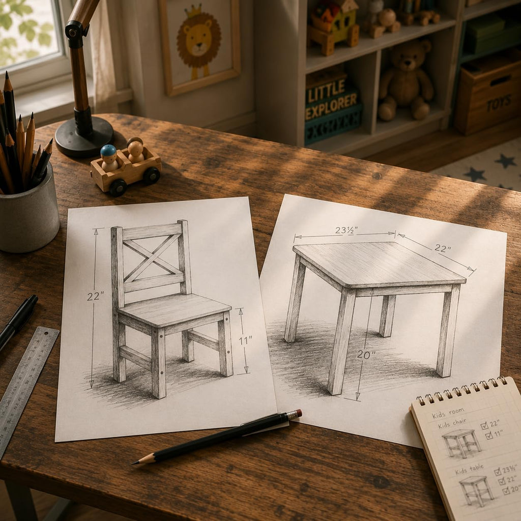 PETIT BATEAU Wood Kids Table & 2 Chairs,Irish Design,Ages 2-8,Whitecolor | Solid Wood Toddler Kids Table and 2 Chairs Set,Modern Wooden Furniture