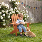 Kids Adirondack Chair, Wooden Patio Lounge Chair and Outdoor Seat for Kids, Natural Cedar Indoor Outdoor Chair for Porch Backyard Garden Deck