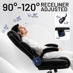 AreShark Ergonomic Office Chair with High Back Headrest,PU Leather Executive Desk Chair Padded Flip-Up Armrests,Lumbar Support,Swivel Computer Chair for Home Office & Gaming,Black