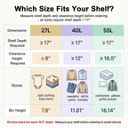 GoMaihe Clothes Storage Bins Metal Frame: 3-Pack Compact Stackable Closet Storage Bin with Lid & Clear Window, Space Saving Organizer for Sweaters Kids Clothes (Dorm/Closet 27L)