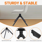 Dining Chairs Set of 2, 360° Swivel Armless Faux Leather Accent Chairs with Padded Back and Metal Legs, Mid-Century Modern Kitchen, Dining Room, Living Room, Bedroom White