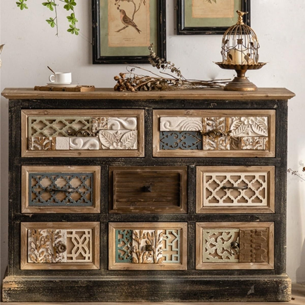 Entryway Cabinet Chinese Solid Wood Sideboard Cabinet Console Dining Room Storage Buffet Cabinet Living Room Decorative Cabinet Sideboard Storage Cabinet