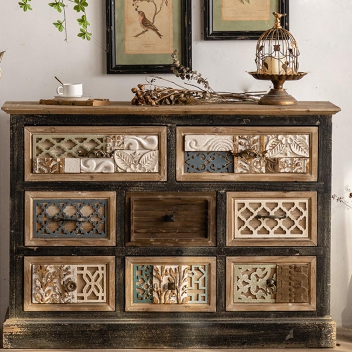 Entryway Cabinet Chinese Solid Wood Sideboard Cabinet Console Dining Room Storage Buffet Cabinet Living Room Decorative Cabinet Sideboard Storage Cabinet
