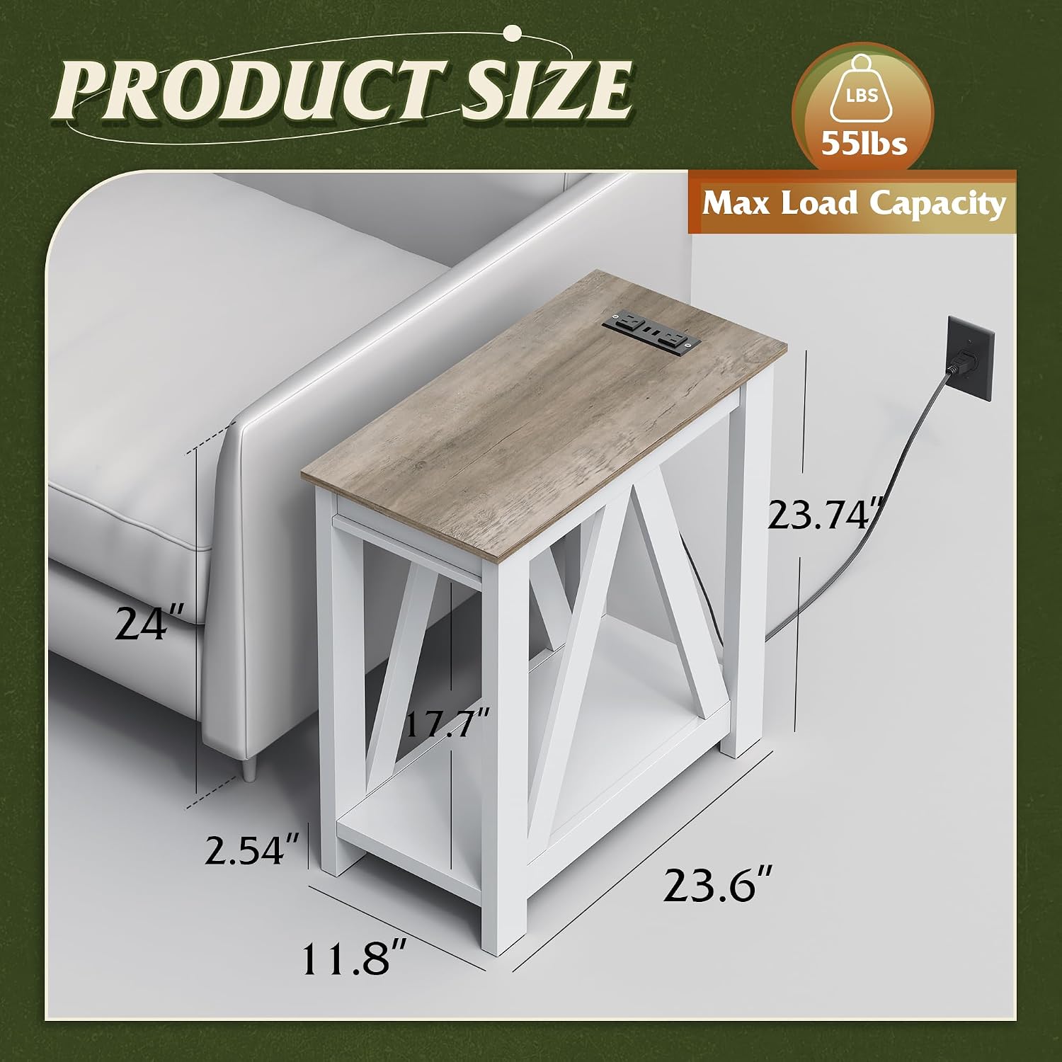 WLIVE Coffee Table with End Table