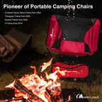 MOON LENCE Portable Camping Chair Backpacking Chair - The 4th Generation Ultralight Folding Chair - Compact, Lightweight Foldable Chairs for Hiking Mountaineering, Beach (Orange-2Pack)