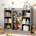 35.8" Toy Storage Organizer and Stuffed Animal Storage, 6 Cube Bookshelf for Kids Room, Playroom, Nursery, Rounded Corners & Anti-Tip, Grey