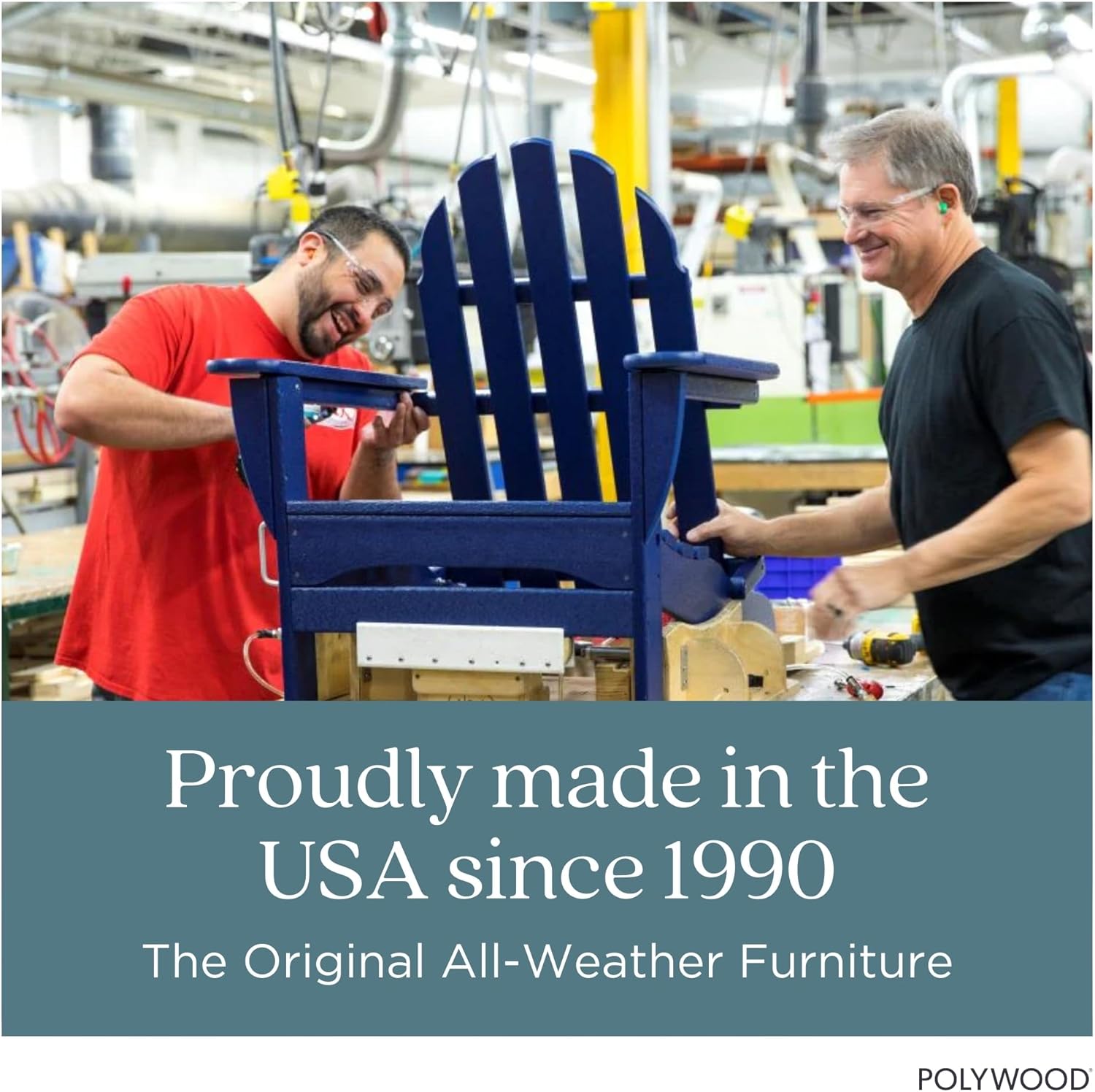 POLYWOOD Modern Adirondack Chair – All-Weather Outdoor Lawn Adirondack Chairs – HDPE, Fade-Resistant & Durable Outdoor Furniture – For Patio, Deck & Fire Pit Chairs – Black
