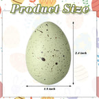 SiliFine 16 Pcs Easter Speckled Eggs 2.4 in Plastic Speckled Eggs Bowl and Vase Filler for DIY Spring Displays and Easter Decorations Vase Decorating (Cyan)
