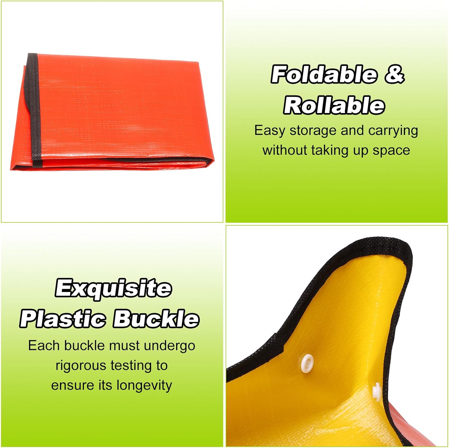 HARFINGTON Repotting Mat 19.7" x 19.7" PE Cloth Waterproof Plant Repotting Mat Foldable Portable Gardening Potting Tray with Plastic Buckle for Indoor Plant Change Soil Watering, Yellow