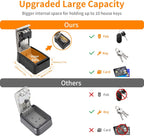UPGRADE Extra Large Capacity Key Lock Box, Weatherproof Wall Mount Key Box for Car Keys, Fob, House Keys, Key Safe Security Storage Lock Box for Indoor, Outdoor, Garage, Garden, Store (1 Pack, Black)