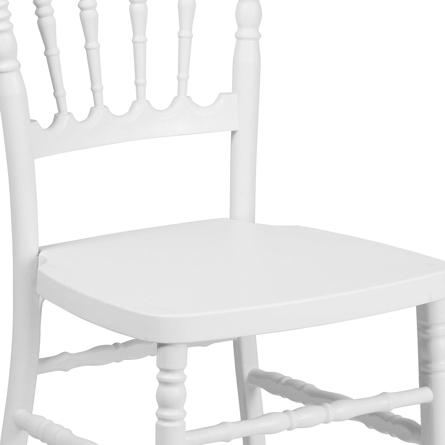 Flash Furniture HERCULES Series White Resin Stacking Napoleon Chair