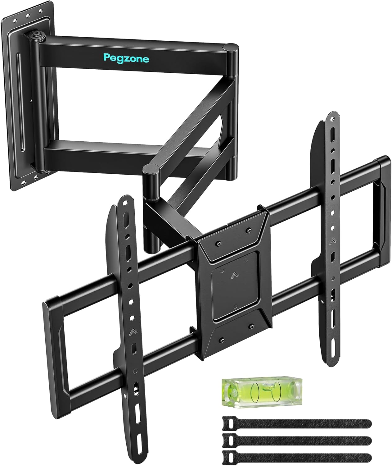Pegzone Long Arm TV Wall Mount for 37-86 Inch TVs, 38 Inch Extra Long Extension TV Bracket, Swivel Tilt Full Motion TV Wall Mount Fit Max VESA 600 x 400mm, Heavy Duty Up to 110lbs, Single Stud