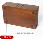 LBEMEY Tea Bag Organizer,Acacia Wood Tea Storage Containers with 6 Compartments, Sugar Packet Holder,Tea Bag Caddy Box for Cabinet Countertop Office (Brown- Labeled "TEA")