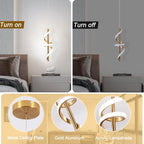 Spiral Led Pendant Light Fixtures, 5500K Gold Modern Led Pendant Light Kitchen Island, Adjustable Height Kitchen Island Lights Fixtures for Dining Room Bedroom Sink
