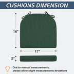 Basic Beyond Chair Cushions for Dining Chairs with Ties and Removable Cover, 2" Thick Seat Cushions for Kitchen Chairs, Set of 4, 17" x 16", Forest Green