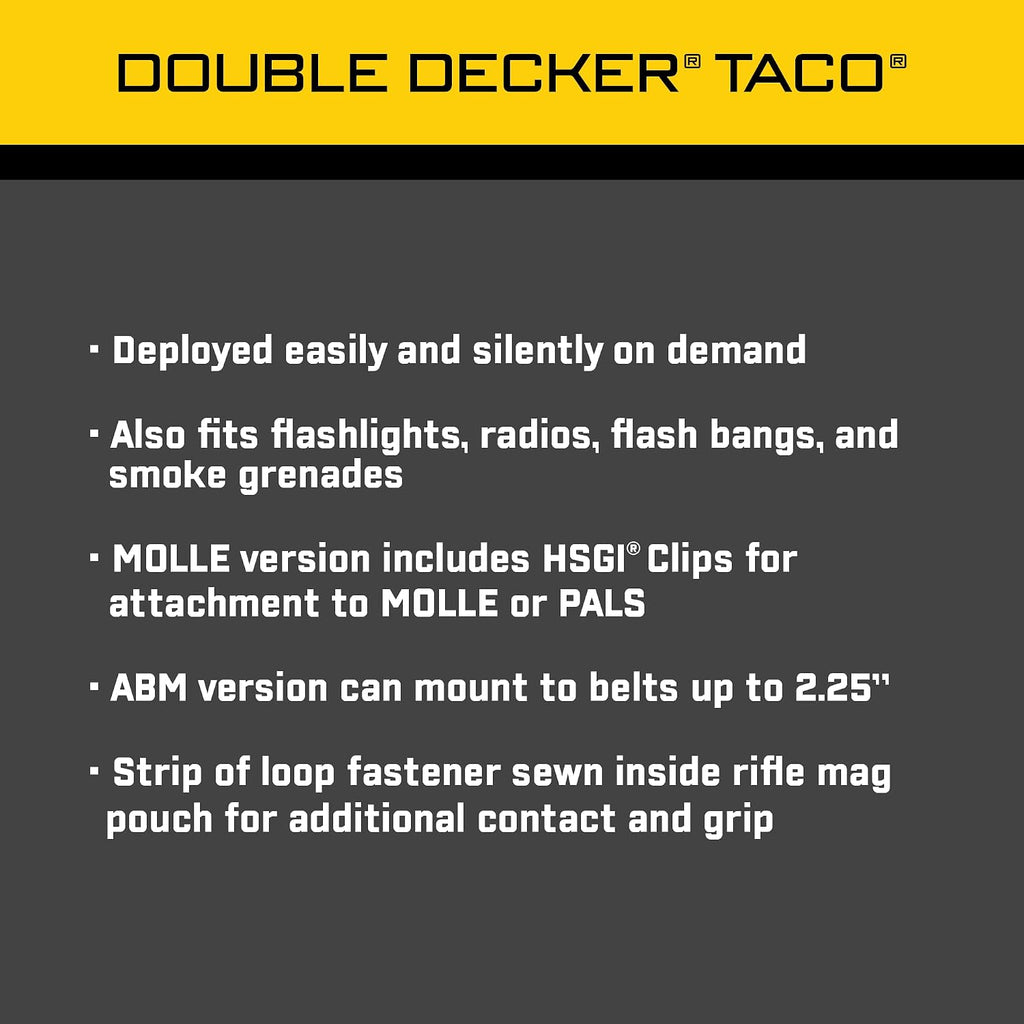 High Speed Gear - Double Decker Taco MOLLE Mag Pouch, Police Gear & Military Gear, Tactical Magazine Pouch for Professionals