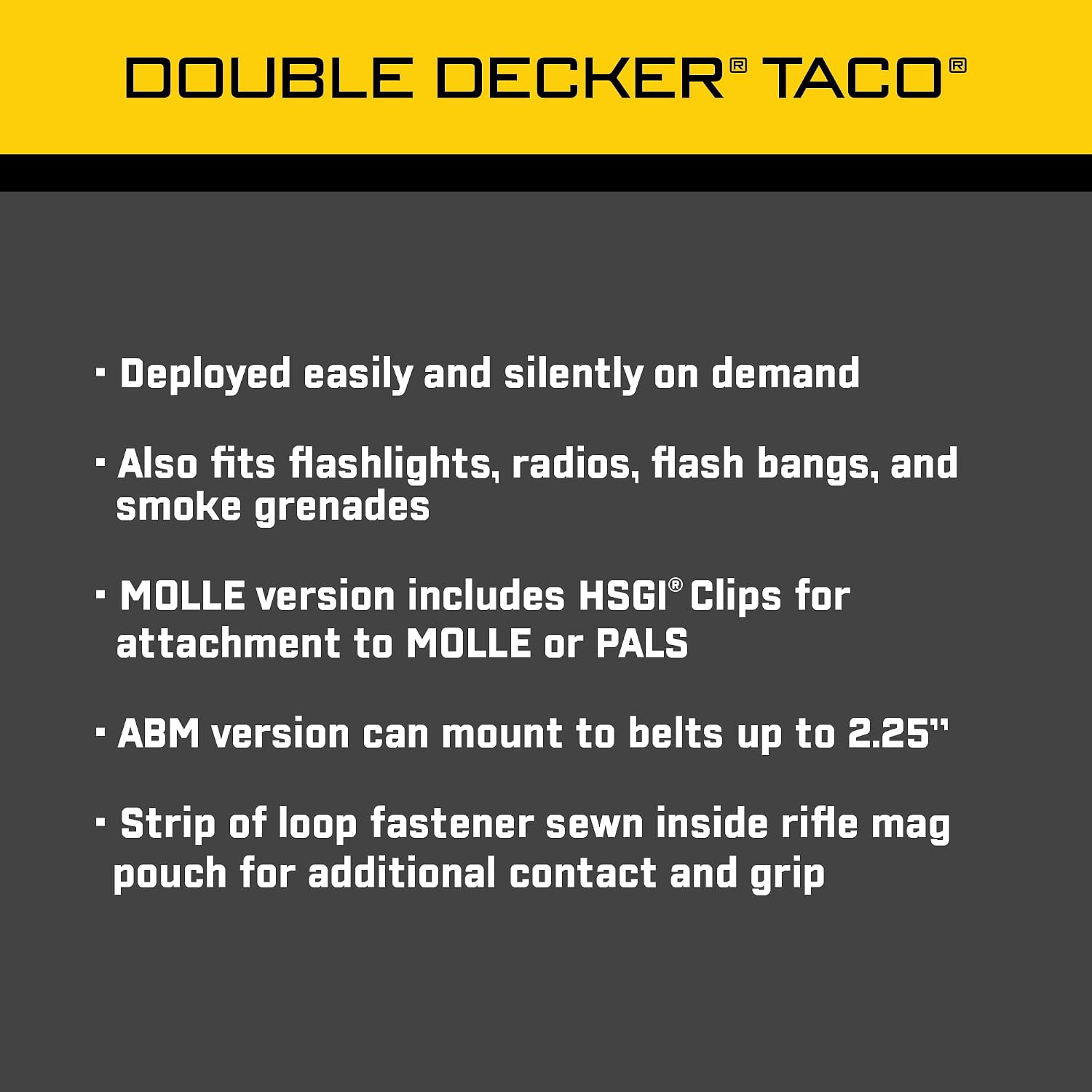 High Speed Gear - Double Decker Taco MOLLE Mag Pouch, Police Gear & Military Gear, Tactical Magazine Pouch for Professionals
