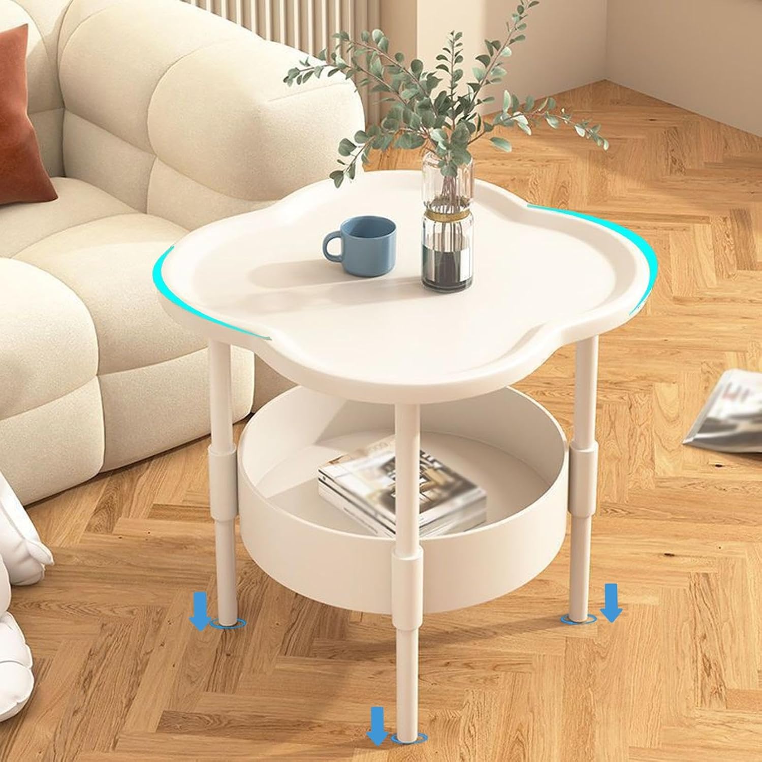 Small Petal-Shaped Side Table, Kids Nightstand, Small Bedside Table, Bedside Shelf, Bathroom Table, Mini Night Stand, Side Table for Bedroom Living Room Bedroom Bathroom