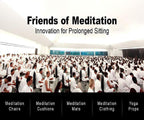 Friends of Meditation Extra Large Meditation Chair | Floor Chair with Back Support | Yoga Chairs for Adults | Portable Folding Chair | Yoga Chair with Cushion & Meditation Block | Black | 24x22 in