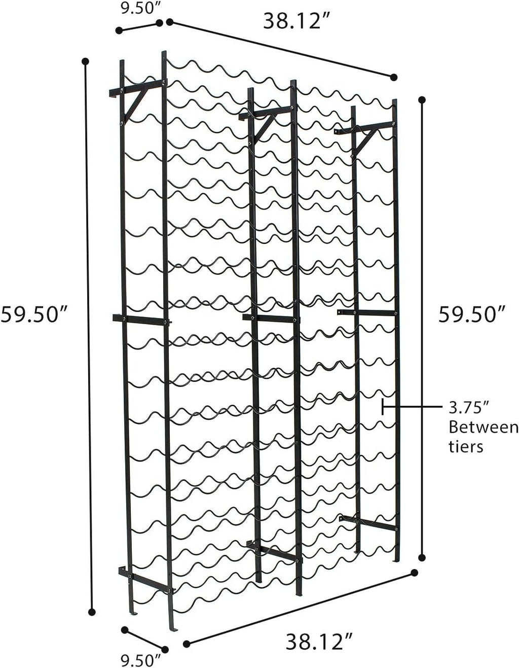 Sorbus Wine Rack Freestanding Floor - Wine Bottle Holder Holds 150 Bottles of Wine - 150 Bottle Capacity Wine Storage for Any Bar, Wine Cellar, Kitchen, Dining Room