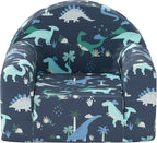 Ulax furniture Kids Sofa Couch, 2-in-1 Flip Out Toddler Couch, Baby Lounge Chair (Navy Dinosaur)