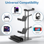 KDD Headphone Stand, Controller Holder & Headset Holder for Desk, Earphone Stand with Aluminum Supporting Bar, Universal Storage Organizer Headphones/Controller/Switch/Mobile Phone