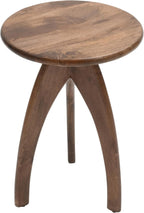 Jofran Aero Round Mid-Century Modern Solid Wood Accent End Table, Side Table for Living Room Bedroom, Small Nightstand, Chestnut