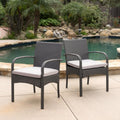 Patio Dining Chairs, Cordoba Set of 2 PE Wicker Outdoor Rattan Side Chairs for Garden Deck Backyard Porch Dining Table and Patio Seating