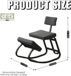 Adjustable Ergonomic Kneeling Chair with Padded Seat and Backrest, Posture Correcting Knee Chair for Office Desk, Comfortable Floor Sitting Alternative (Gray)