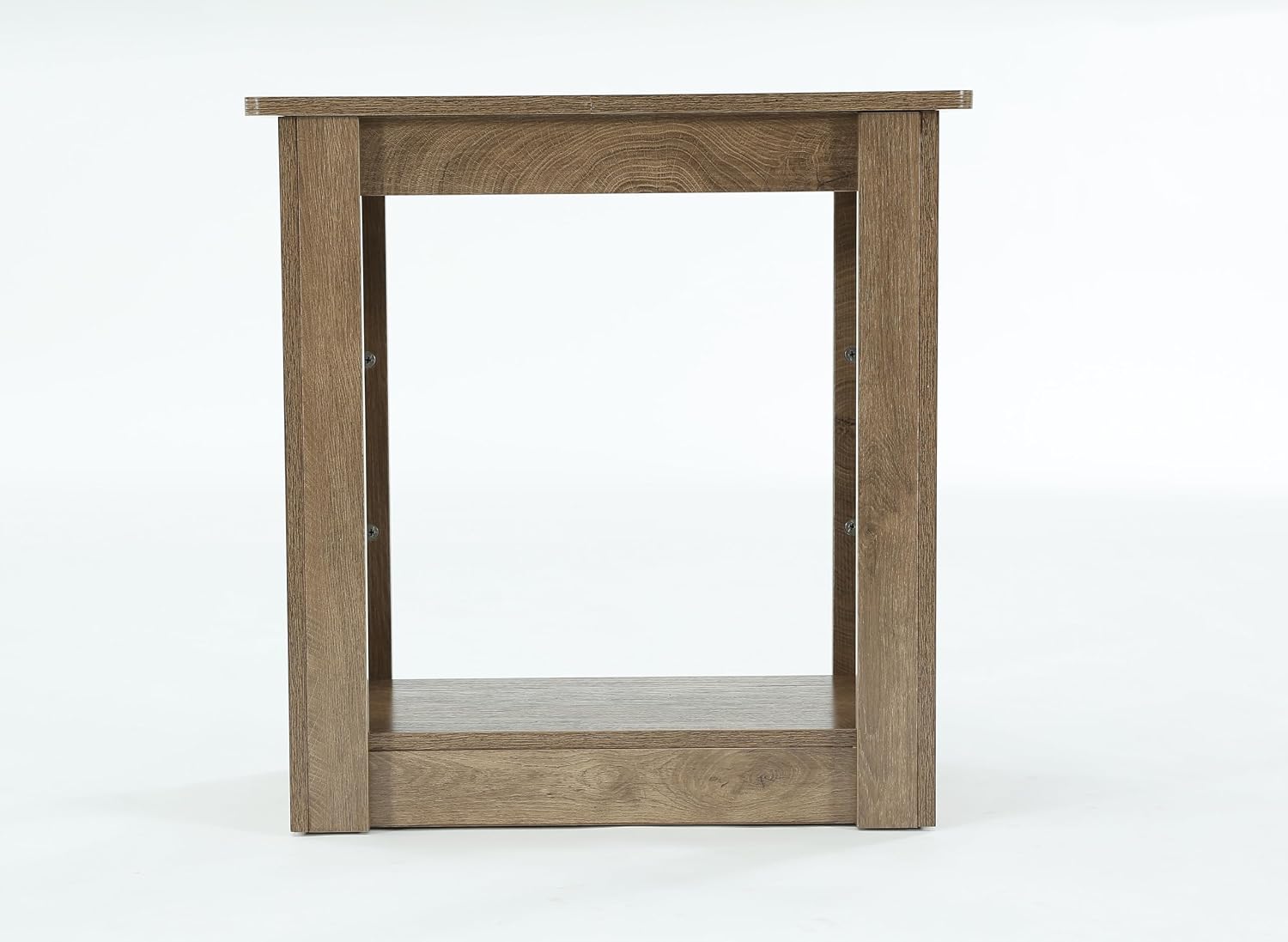 Tribesigns End Table, Narrow Side Table for Living Room, Farmhouse Nightstand with Storage Shelves for Bedroom, Small Spaces, Rustic Brown