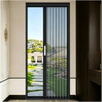 Sliding Folding Door for Living Room Balcony, No Drill Sliding Divider Door with Lock Easy to Assemble, Retractable Door for Home Office Bathroom Use(Black,38x84in(97x213cm))