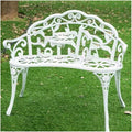Outdoor Bench, Outdoor Bench, European Garden Patio Seating for 2 Garden Bench(White)