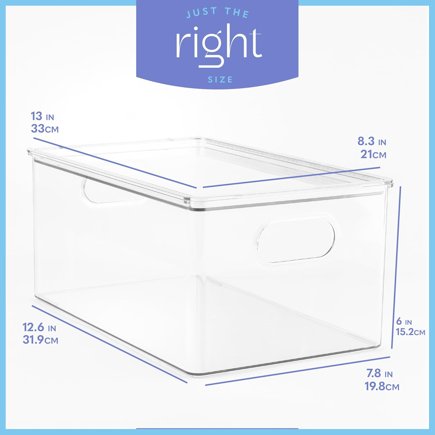 primebox Plastic Clear Stackable Storage Bins with Lids. Great for Pantry or Kitchen Organization. Fridge Organizer Containers. Cabinet, Bathroom Organizer. 6 Pack