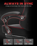 GTPLAYER Gaming Chair, 𝐁𝐢𝐠 𝐚𝐧𝐝 𝐓𝐚𝐥𝐥 Gaming Chair for Adults, 𝐖𝐢𝐝𝐞 𝐒𝐞𝐚𝐭 Computer Game Chairs with 𝐓𝐡𝐢𝐜𝐤 𝐏𝐨𝐜𝐤𝐞𝐭 𝐒𝐩𝐫𝐢𝐧𝐠 𝐂𝐮𝐬𝐡𝐢𝐨𝐧 & Footrest,Black & Red