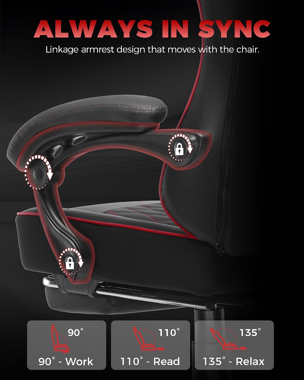 GTPLAYER Gaming Chair, 𝐁𝐢𝐠 𝐚𝐧𝐝 𝐓𝐚𝐥𝐥 Gaming Chair for Adults, 𝐖𝐢𝐝𝐞 𝐒𝐞𝐚𝐭 Computer Game Chairs with 𝐓𝐡𝐢𝐜𝐤 𝐏𝐨𝐜𝐤𝐞𝐭 𝐒𝐩𝐫𝐢𝐧𝐠 𝐂𝐮𝐬𝐡𝐢𝐨𝐧 & Footrest,Black & Red