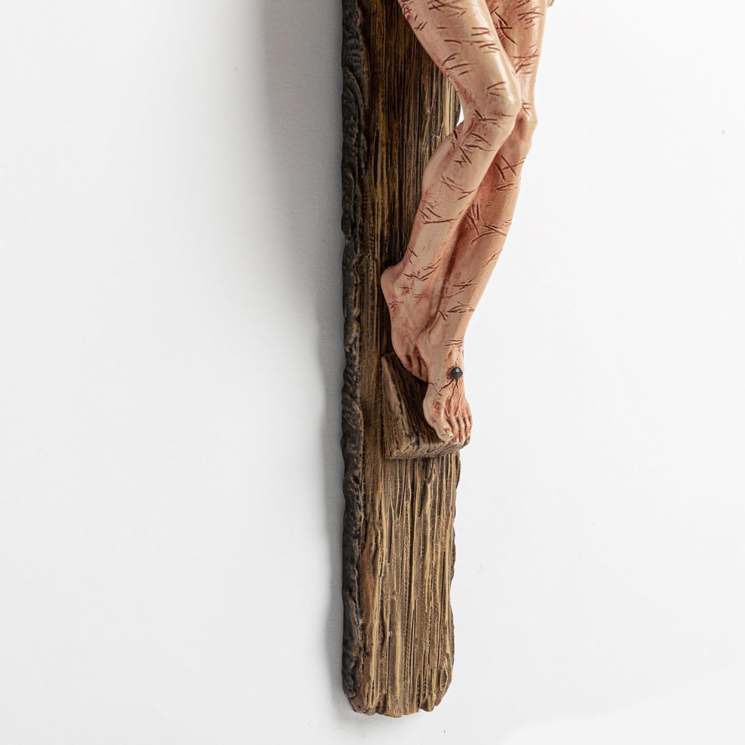 DevotedWalls 14" H Catholic Realistic Crucifix for Wall,Hand Painted Jesus Christ Wall Cross,Bloody Jesus on Crucifix,Realistic Jesús Chirst Cross for Church,Chapels and Home(Hand Painted in Full Color)