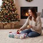 Tribello 2-Layer Christmas Ornament Storage Box Plastic - 24 Compartment Cchristmas Decoration Storage Box