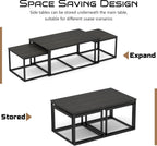 Nesting Coffee Tables,3 Piece Living Room Coffee Table,Industrial Rectangular Coffee Table Set,End Table Side Tables for Living Room Bedroom(Black)
