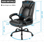 OUTFINE Office Chair Executive Office Chair Desk Chair Computer Chair with 5-Year hydrolysis-Resistant Leather Spring Cushion Ergonomic Support Tilting Function Upholstered in Bonded Leather Black