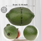Gresorth 12pcs High-Grade Fake Green Lemon Decoration Realistic Fruits Artificial Lime for Home Party Holiday Adornment