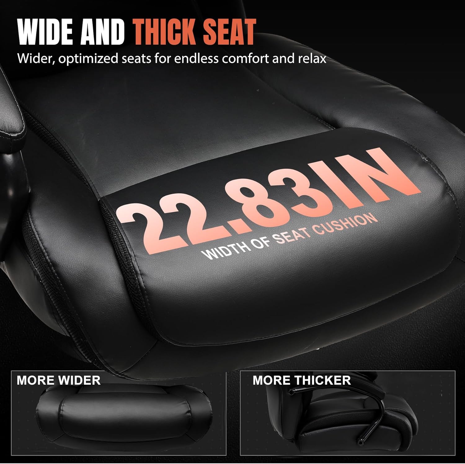 GTPOFFICE Big and Tall Office Chair 500lbs Executive Chair Heavy Duty Extra Wide Seat, High Back Ergonomic Computer Chair Large Comfy Desk Chair Tilt Rock Adjustable Headrest