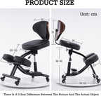 Kneeling Chair with Backrest,Rolling Ergonomic Posture Chair,50-60cm Adjustable Positions,Back Support for Office and Home