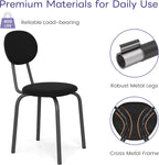 Murago Stackable Dining Chairs Set of 4, Stackable Waiting Room Chairs, Stacking Kitchen Chairs with Upholstered Back and Seat with Dense Foam Cushions, Steel Frame with 400 Lb. Capacity, Black