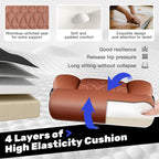 High Back Executive Office Chair - Ergonomic Computer Desk with Rocking Function, Leather Managerial with Adjustable Flip-Up Armrests and Lumbar Support