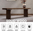 Solid Wood Bench Farmhouse Entryway Bench ，1.9 inches Thick Entryway, Bedroom, Living Room Accent, Solid Wooden Slab, Rustic Furniture, Wood with Clear Coat,Walnut (W70.9 X H17.7 X D12.6)