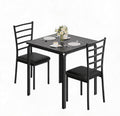 Modern 3-Piece Dining Set for 2 – Compact Square Table & Chairs with Sturdy Metal Frame, Easy Assembly, Space-Saving Kitchen Furniture – Ideal for Small Apartments or Breakfast Nooks