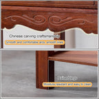 Personal Shrine Altar Table with Storage, Bamboo Meditation Altar Cabniat, Chinese Cabinet Offering Table Buddha Niche, for Living Room, Bedroom, Office(59cm/23.2in)