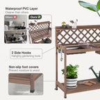 Potting Bench Potting Table Potting Benches for Outside 44 Inch Fir Wood Garden Potting Station Garden Table PVC Layer Storage Shelf Sink Drawer Hooks