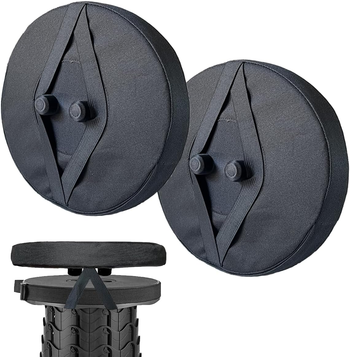 Outward Gear Collapsible Stool Cushion (Exclude Stool) for Retractable Folding Stools, Original & Authentic Telescopic Stool Seat Cushion with Thickened Premium Soft Foam (Round 2-Pack)